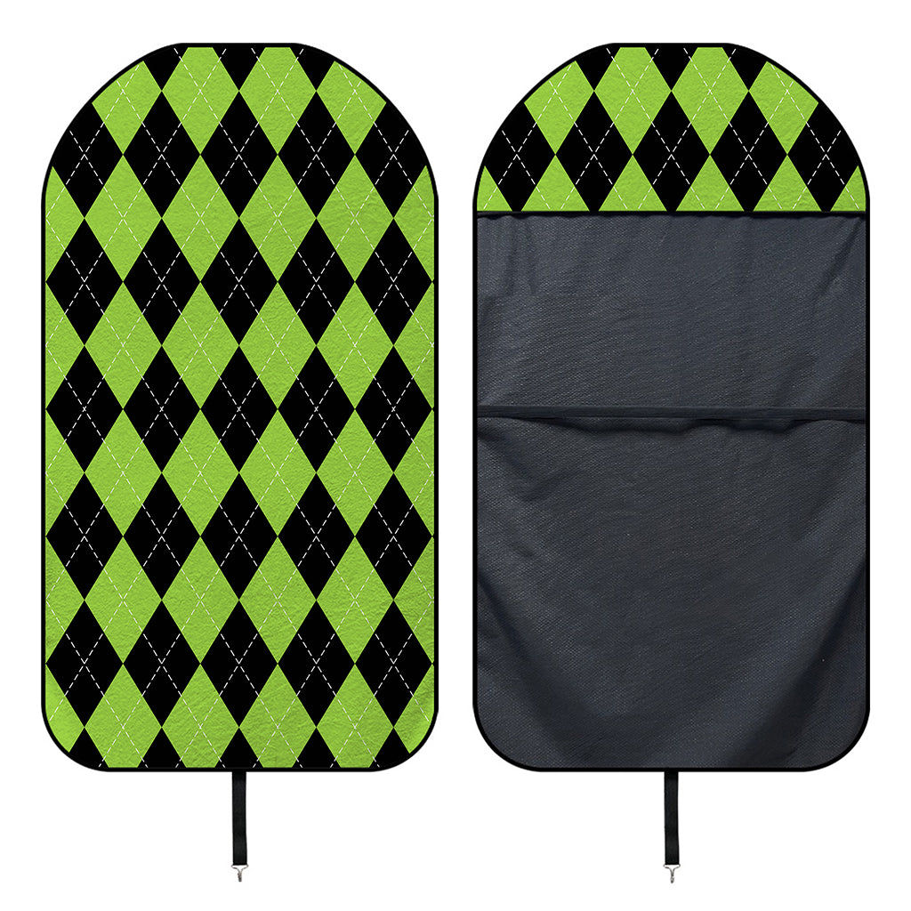 Black And Green Argyle Pattern Print Waterproof Car Seat Cover