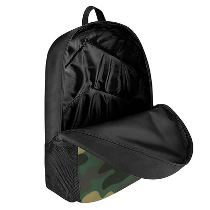Black And Green Camouflage Print 17 Inch Backpack