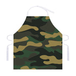 Black And Green Camouflage Print Adjustable Apron