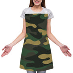 Black And Green Camouflage Print Adjustable Apron