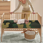 Black And Green Camouflage Print Baby Crib Sheet