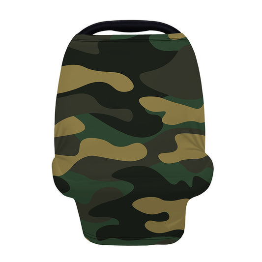 Black And Green Camouflage Print Baby Seat Cover