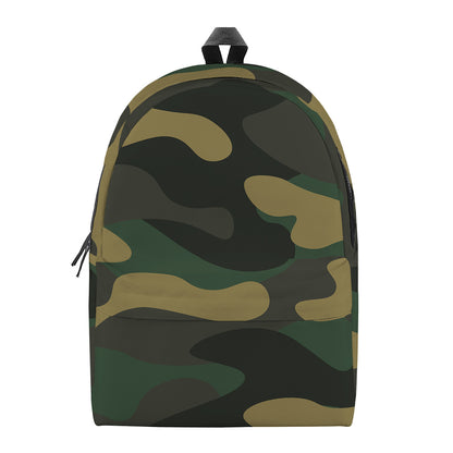 Black And Green Camouflage Print Backpack
