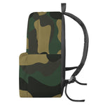 Black And Green Camouflage Print Backpack