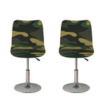 Black And Green Camouflage Print Bar Stool Covers