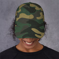 Black And Green Camouflage Print Baseball Cap
