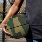 Black And Green Camouflage Print Basketball