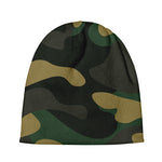 Black And Green Camouflage Print Beanie