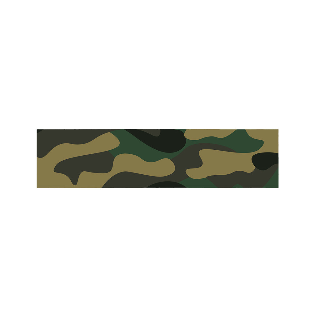 Black And Green Camouflage Print Bed Runner
