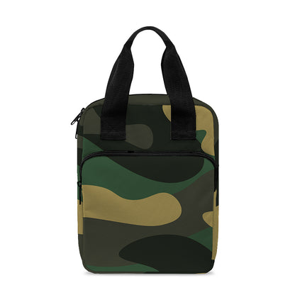 Black And Green Camouflage Print Bible Tote Bag
