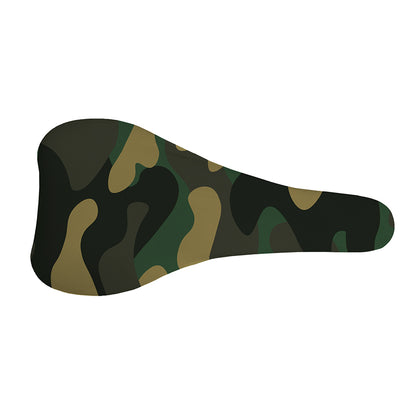 Black And Green Camouflage Print Bicycle Seat Cover