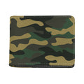 Black And Green Camouflage Print Bifold Wallet