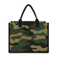Black And Green Camouflage Print Canvas Tote Bag