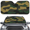 Black And Green Camouflage Print Car Windshield Sun Shade