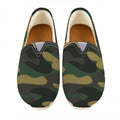 Black And Green Camouflage Print Casual Shoes