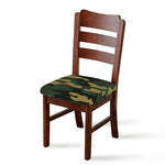 Black And Green Camouflage Print Chair Cushion Cover