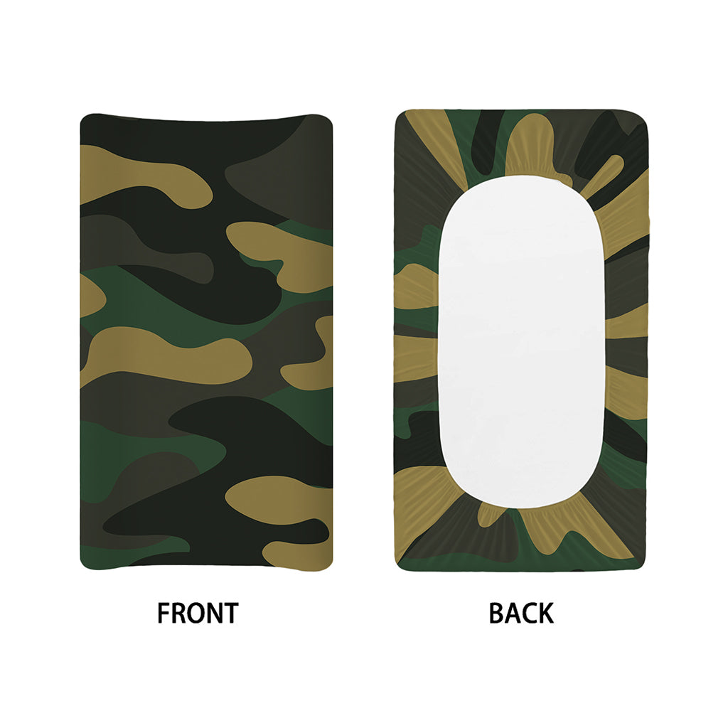 Black And Green Camouflage Print Changing Pad Cover