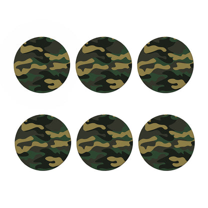 Black And Green Camouflage Print Coaster Set