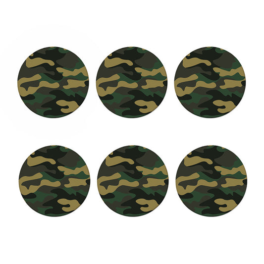 Black And Green Camouflage Print Coaster Set