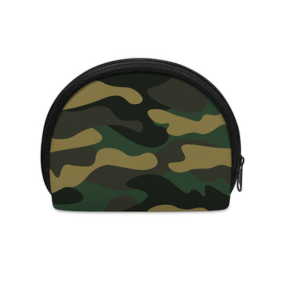 Black And Green Camouflage Print Coin Purse