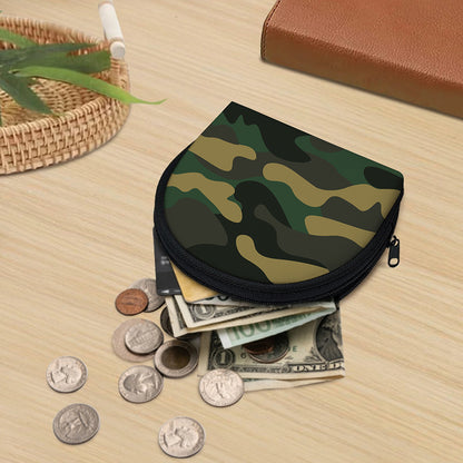 Black And Green Camouflage Print Coin Purse