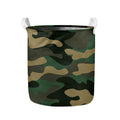 Black And Green Camouflage Print Collapsible Laundry Basket