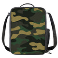 Black And Green Camouflage Print Crossbody Lunch Bag