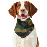 Black And Green Camouflage Print Dog Bandana