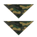 Black And Green Camouflage Print Dog Bandana
