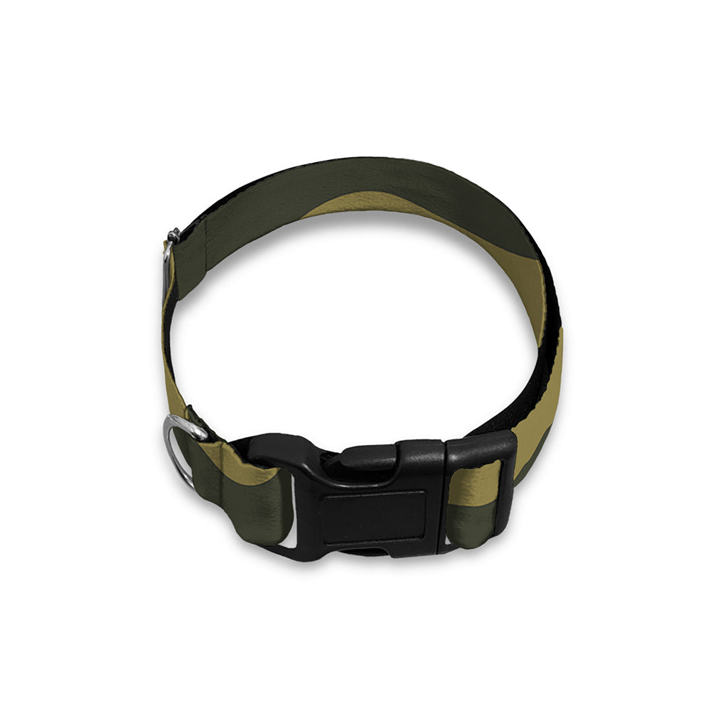 Black And Green Camouflage Print Dog Collar