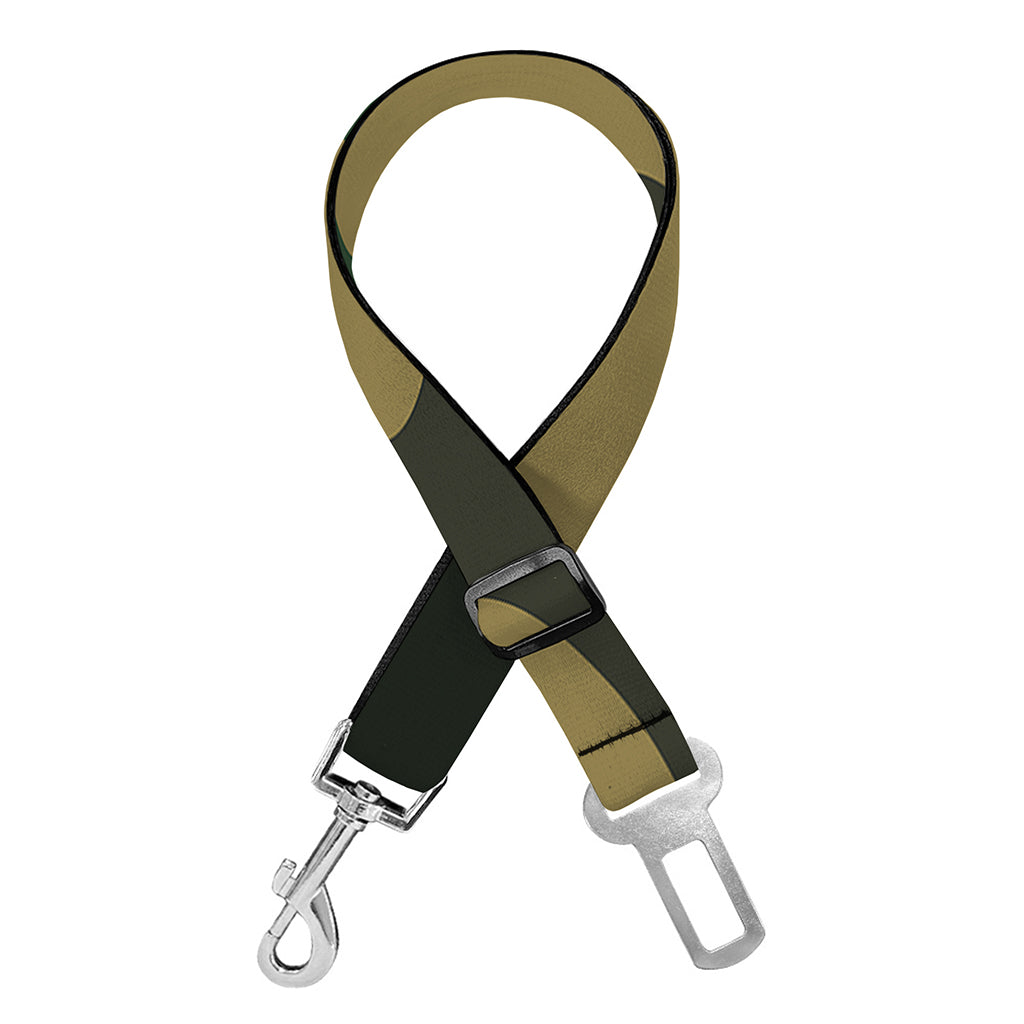 Black And Green Camouflage Print Dog Seat Belt