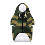Black And Green Camouflage Print Dog Zip Up Hoodie