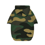 Black And Green Camouflage Print Dog Zip Up Hoodie