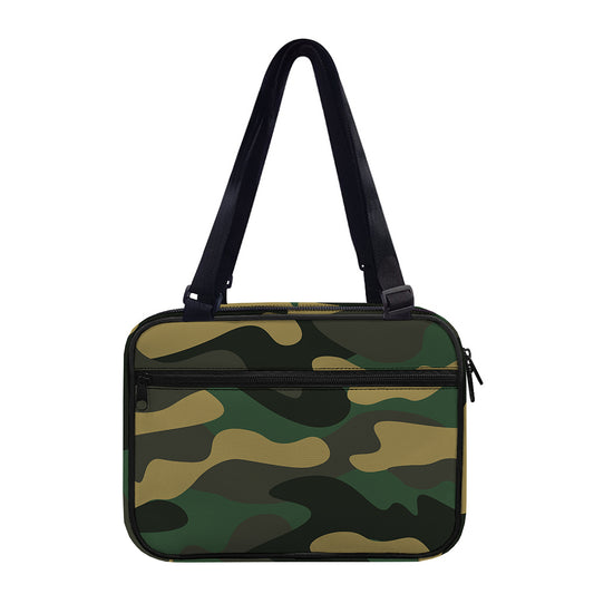 Black And Green Camouflage Print Double Strap Bible Bag