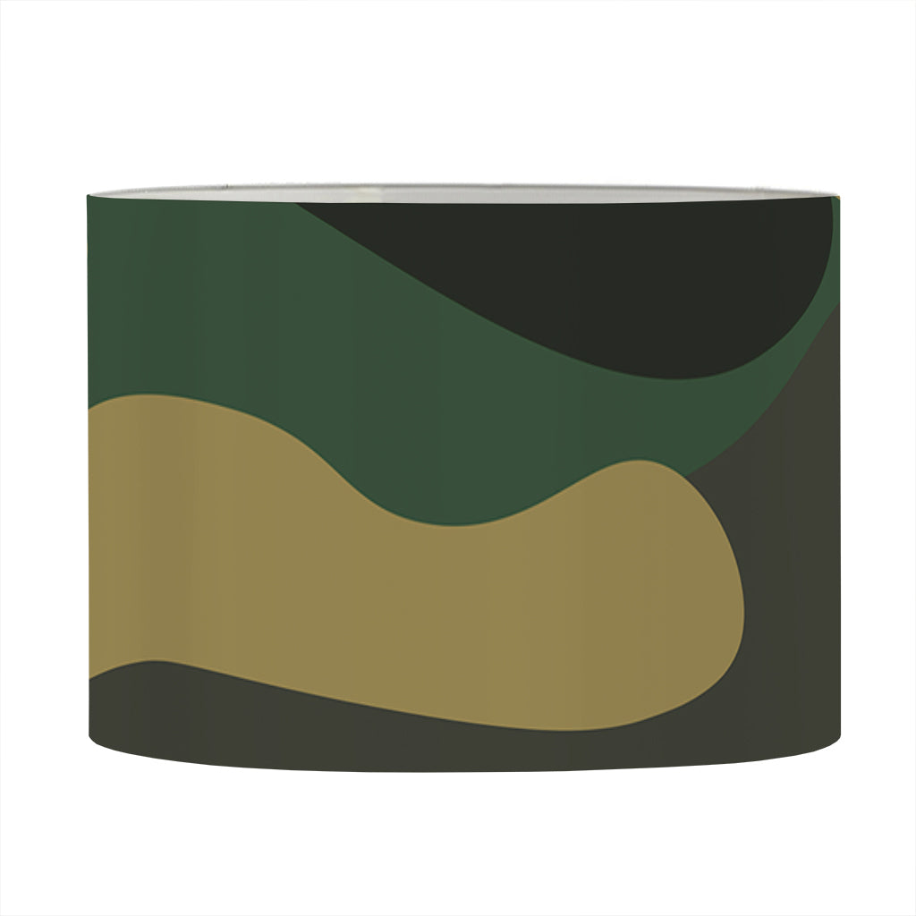 Black And Green Camouflage Print Drum Lamp Shade