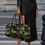 Black And Green Camouflage Print Duffle Bag
