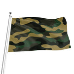 Black And Green Camouflage Print Flag