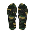 Black And Green Camouflage Print Flip Flops