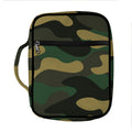 Black And Green Camouflage Print Front Pocket Bible Bag
