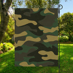 Black And Green Camouflage Print Garden Flag