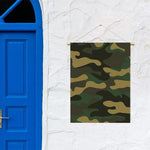 Black And Green Camouflage Print Garden Flag
