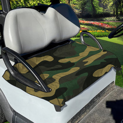 Black And Green Camouflage Print Golf Cart Seat Cover