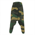 Black And Green Camouflage Print Hammer Pants