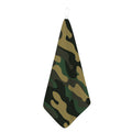 Black And Green Camouflage Print Hand Towel