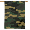 Black And Green Camouflage Print House Flag