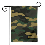 Black And Green Camouflage Print House Flag