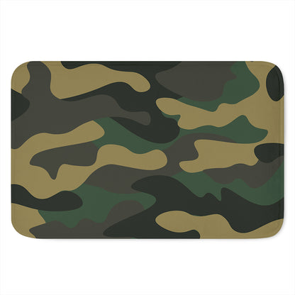 Black And Green Camouflage Print Indoor Door Mat