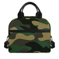 Black And Green Camouflage Print Insulated Lunch Bag