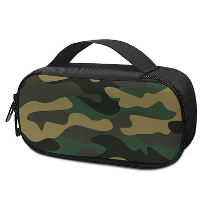 Black And Green Camouflage Print Insulin Cooler Travel Case