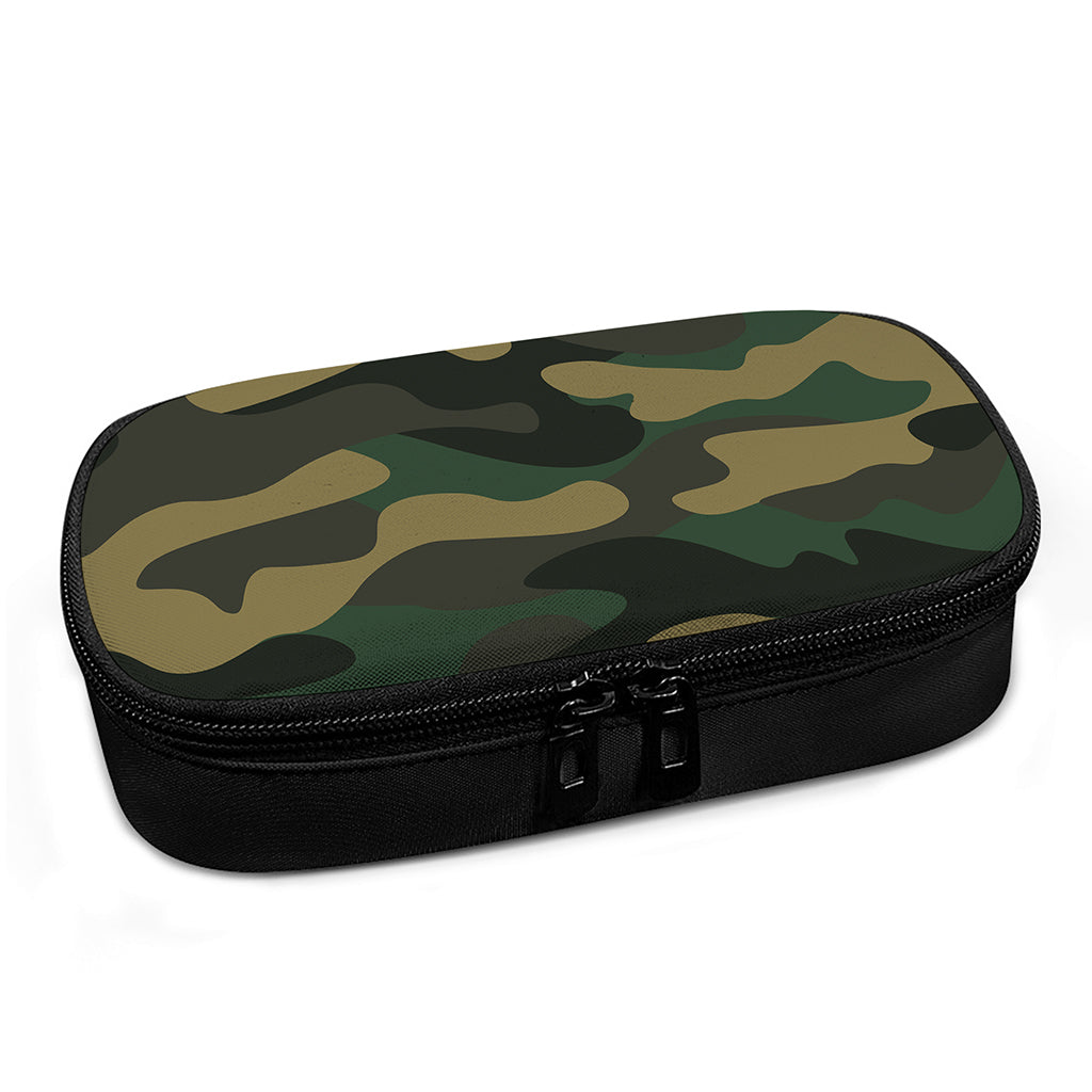 Black And Green Camouflage Print Insulin Cooler Travel Case